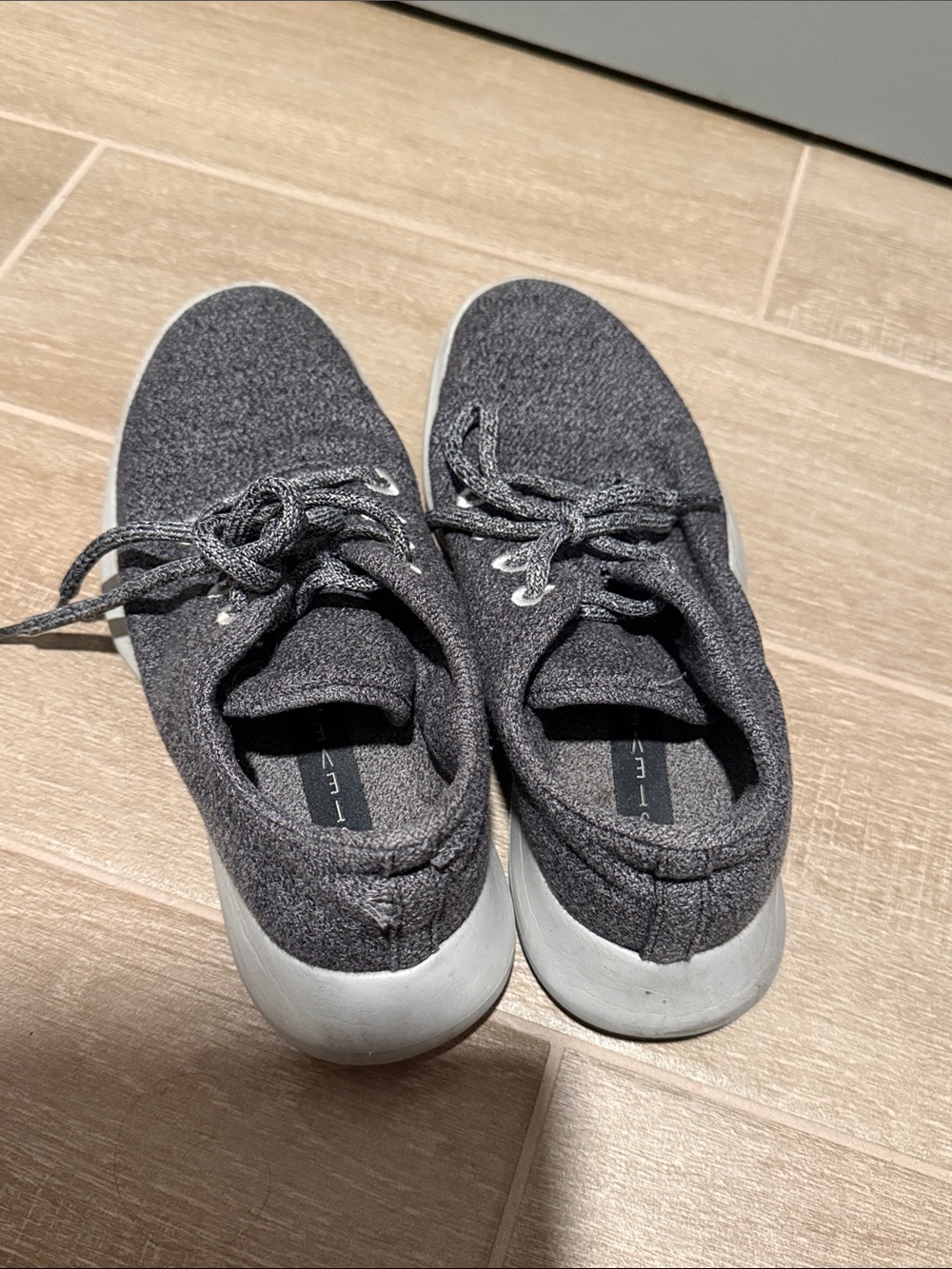 Steven By Steve Madden Charcoal Knit Lace-Up Sneakers with White Sole